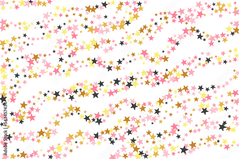 Creative black pink gold starburst vector wallpaper. Many starburst spangles Christmas decoration confetti. Baby shower star burst design. Sparkle symbols explosion.