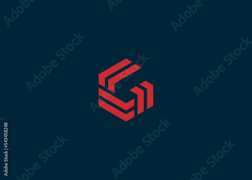 letter g hexagon logo design vector illustration template