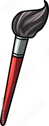 Vector illustration of a cute cartoon paint brush