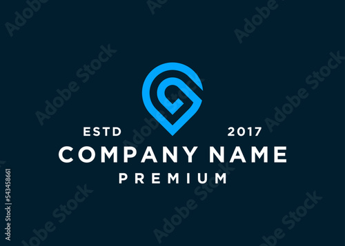 letter g location logo design vector illustration template