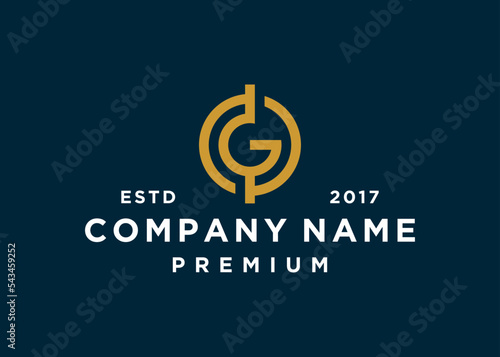 letter g coin logo design vector illustration template