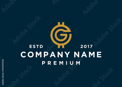 letter g coin logo design vector illustration template
