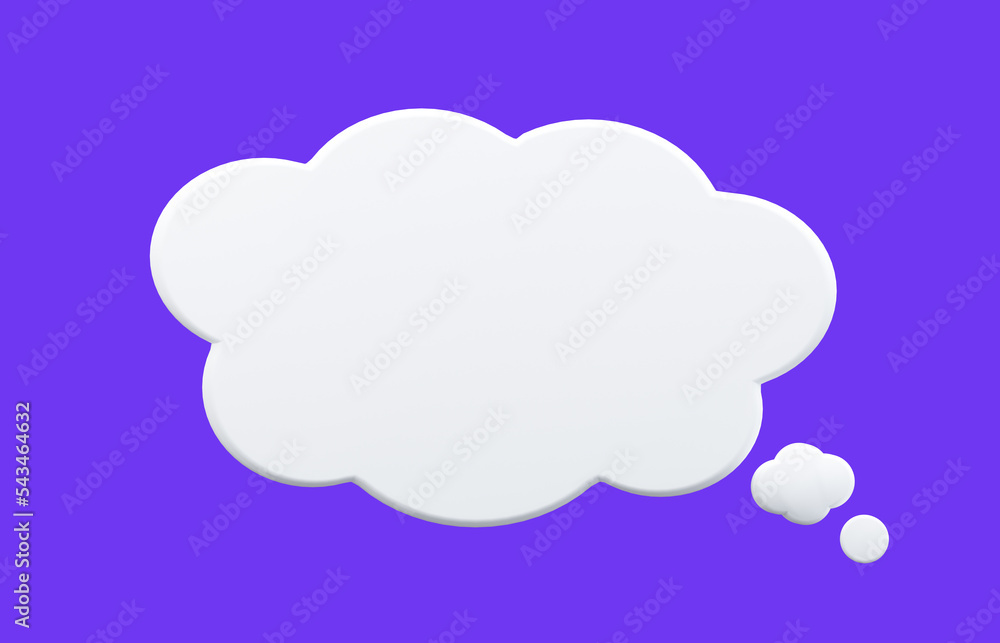 A speech bubble in the form of a cloud with an empty space for thoughts, emotions, ideas. 3d render A speech bubble in the form of a cloud with an empty space for thoughts, emotions, ideas. 3d render