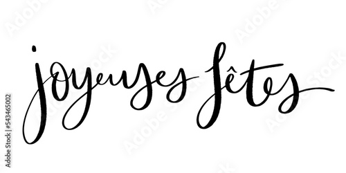 Bannière calligraphique vecteur JOYEUSES FETES (noir)