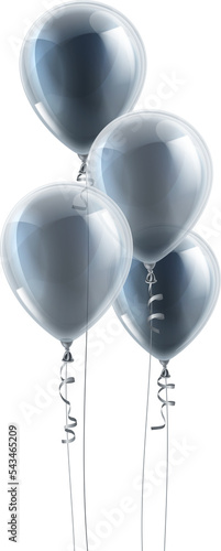 Silver Party Balloons Graphic