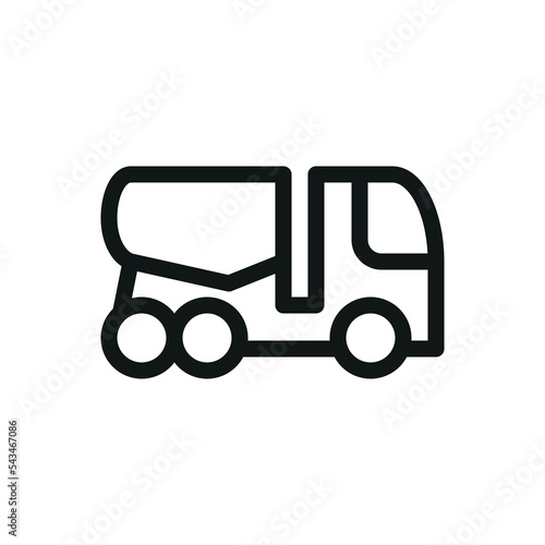 Bulk cement truck isolated icon, bulk cement tanker vector symbol with editable stroke
