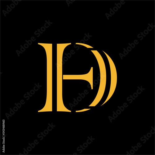 Abstract letter E D vector logo design. Vintage logos.