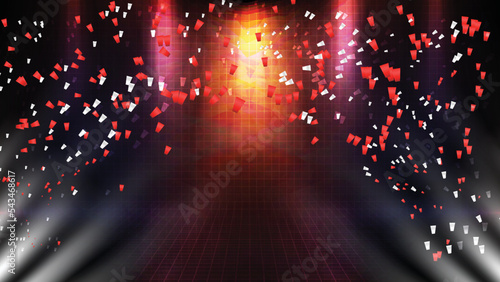 abstract background of confetti and spotlight celebration