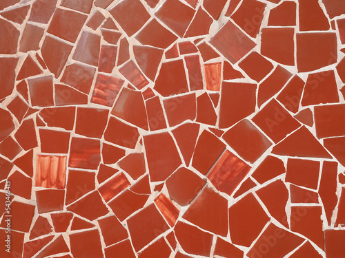 red tiles opus incertum irregular work texture background photo