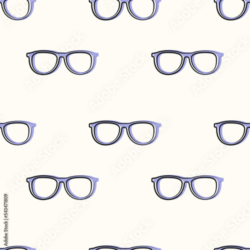 Vector seamless pattern with glasses. The background with sunglasses.