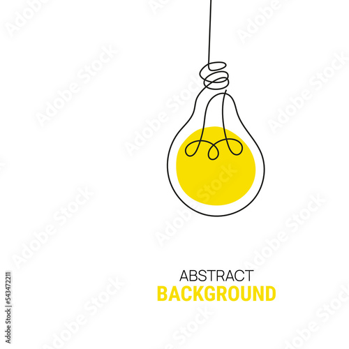 Vector electric light bulb icon in sketch style. Continuous line, editable contour.