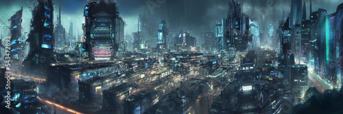 Cyberpunk Landscape Night City