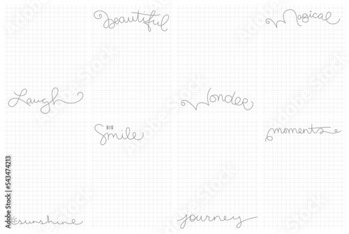 hand-written journal notecards with graph paper (ID: 543474213)