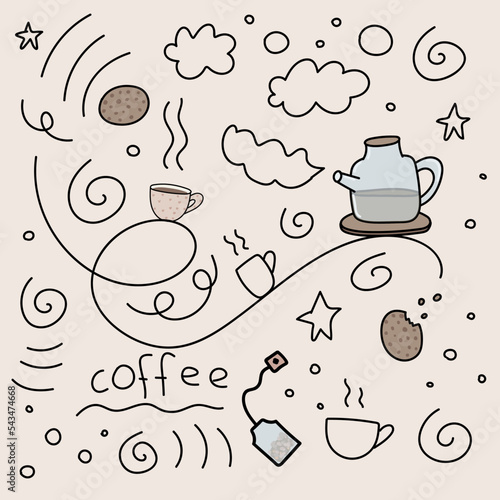 cute doodle for coffee tea infuser bag
