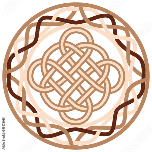 Mystical knot of longevity and health, a sign of good luck Feng Shui, infinity knot, health symbol tattoo.