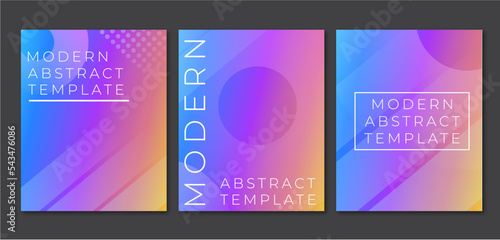 Colorful modern abstract template. Colorful gradient background, halftone pattern, abstract vector abstract fashion geometric graphic design. 