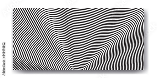 3D wavy background. Striped surface. linear background