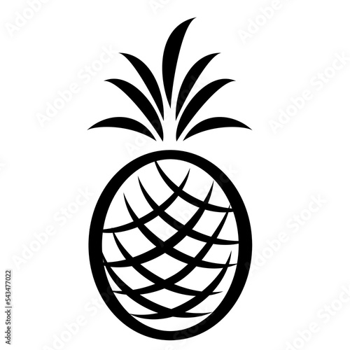 Stylized pineapple in black outlines
