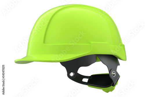 Green safety helmet or hard cap isolated on white background