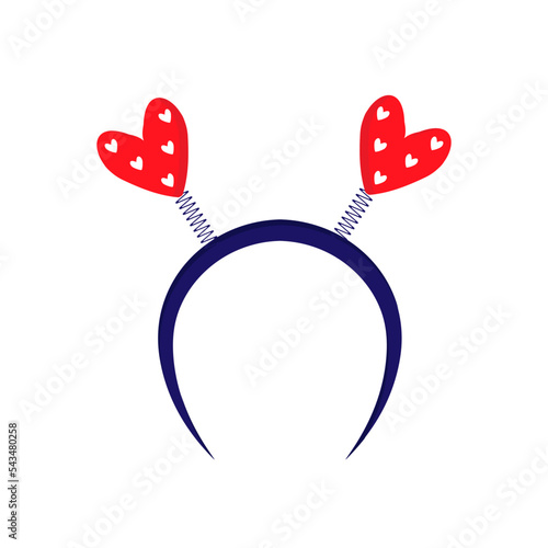 Obraz na płótnie Valentine day headbands with heart for party vector cartoon illustration isolated on a white background w salonie