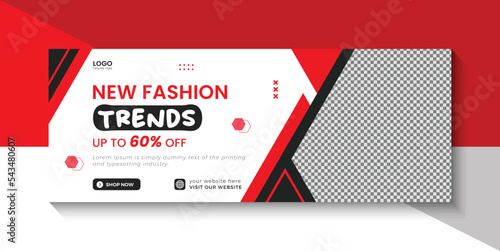 Offer Fashion sale social media facebook cover and  New season fashion sale banner shopping banner design template