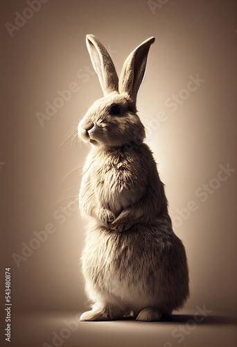 Studio Portrait of a Beautiful Rabbit 