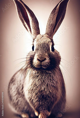 Studio Portrait of a Beautiful Rabbit 