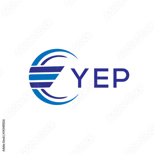 YEP letter logo. YEP blue image on white background. YEP vector logo design for entrepreneur and business. YEP best icon.