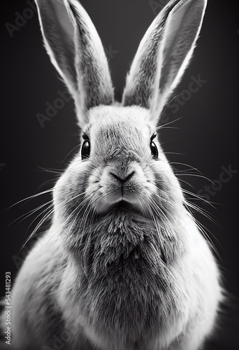 Studio Portrait of a Beautiful Rabbit 