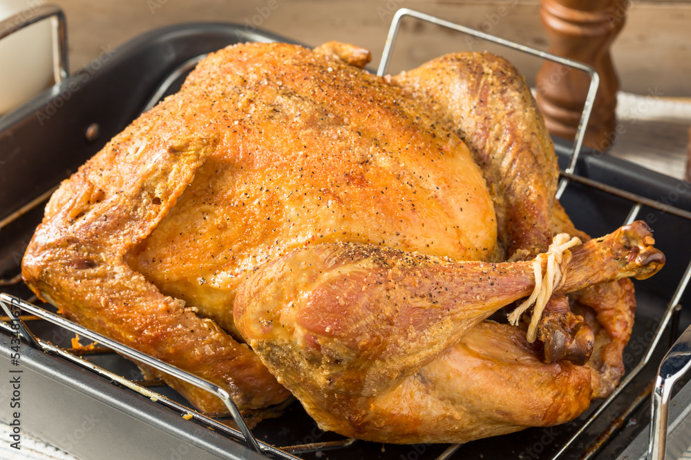 Fototapeta premium Homemade Roasted Turkey for Thanksgiving