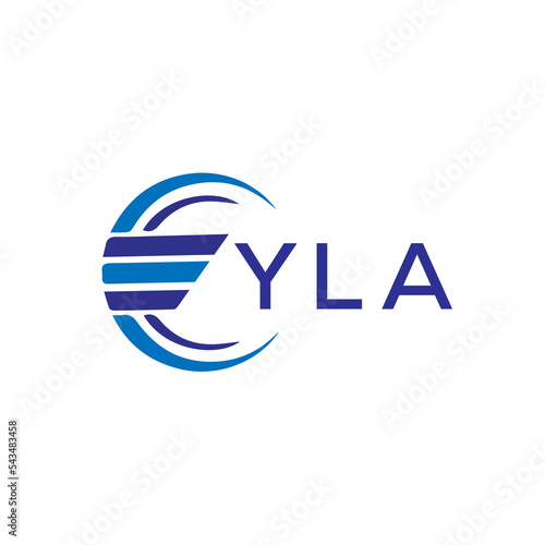 YLA letter logo. YLA blue image on white background. YLA vector logo design for entrepreneur and business. YLA best icon. photo