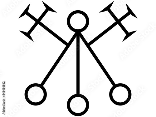 Sigil or Seal of Marbas from a portion of the magical Grimoire called Ars Goetia, part of The Grimoire titled: The Lesser Key of Solomon or the Lemegeton of Somolon the King photo