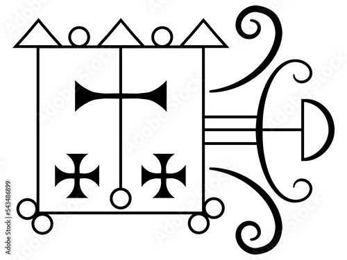Sigil or Seal of Orobas from a portion of the magical Grimoire called Ars Goetia, part of The Grimoire titled: The Lesser Key of Solomon or the Lemegeton of Somolon the King photo