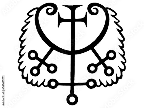 Sigil or Seal of Focalor from a portion of the magical Grimoire called Ars Goetia, part of The Grimoire titled: The Lesser Key of Solomon or the Lemegeton of Somolon the King photo