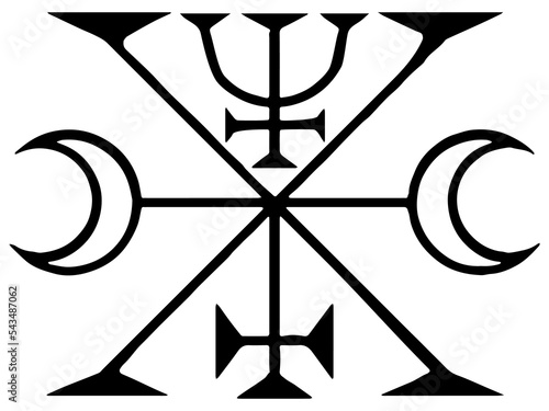 Sigil or Seal of Murmur from a portion of the magical Grimoire called Ars Goetia, part of The Grimoire titled: The Lesser Key of Solomon or the Lemegeton of Somolon the King photo