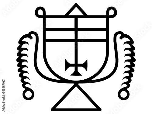 Sigil or Seal of Procel from a portion of the magical Grimoire called Ars Goetia, part of The Grimoire titled: The Lesser Key of Solomon or the Lemegeton of Somolon the King photo