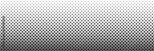 horizontal black halftone of cross or plus sign design for pattern and background.