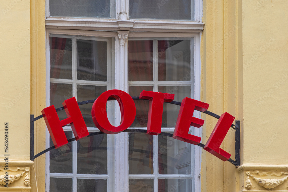 Obraz premium Red Hotel Sign