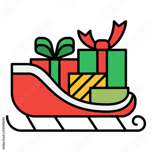 sleigh line filled icon