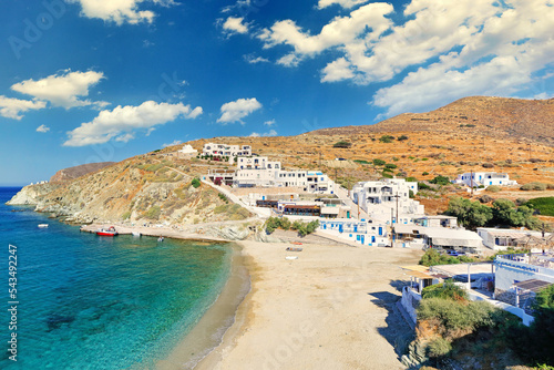Fototapeta Naklejka Na Ścianę i Meble -  The sandy beach Agali in Folegandros, Greece