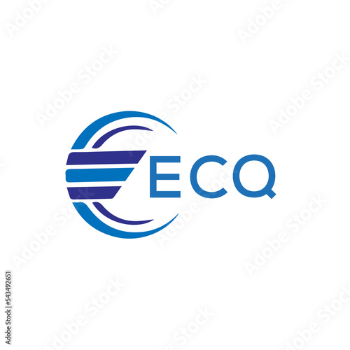 ECQ letter logo. ECQ blue image on white background. ECQ vector logo design for entrepreneur and business. ECQ best icon. photo