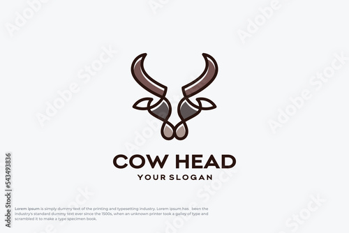 This one line cow head logo is suitable if you want to sell a fresh milk, beef, or anything that came from a cow