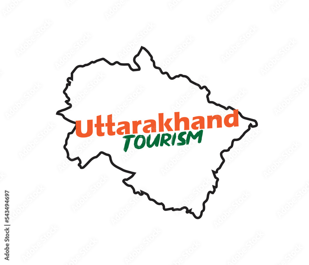 Uttarakhand tourism logo with uttarakhand map art. Uttarakhand tourism logo with uttarakhand map art.