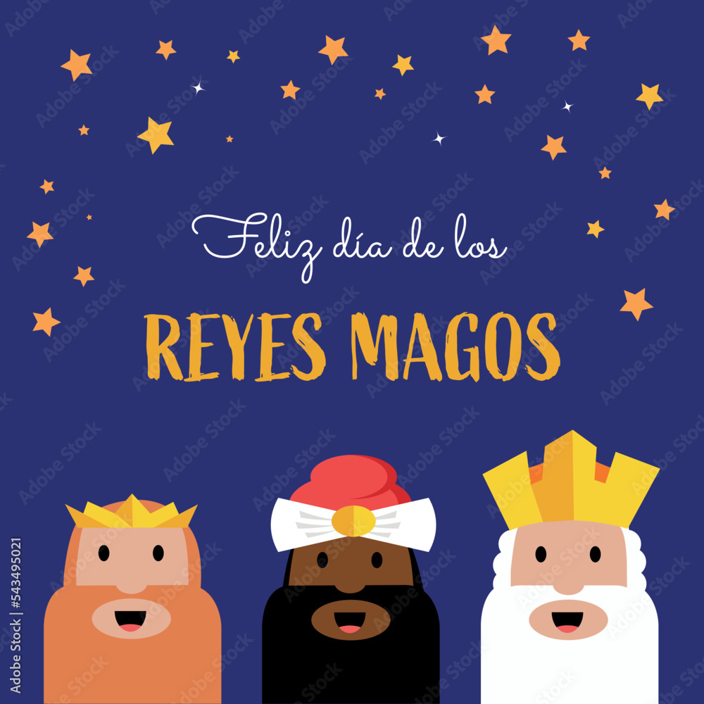 Reyes Magos tarjeta de saludo en español