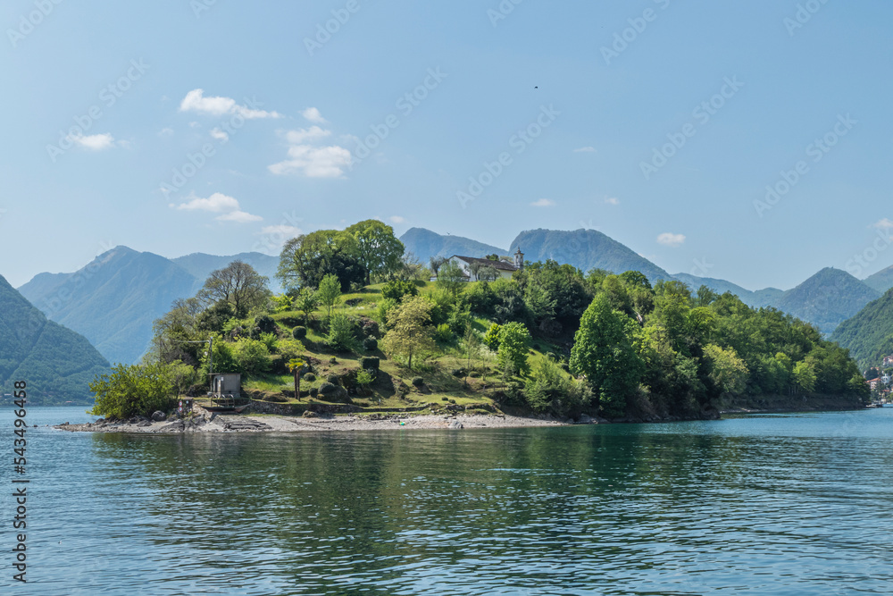 The Comacina Island in the Lake Como