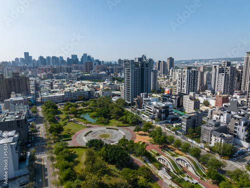 Top view of Taichung city downtown