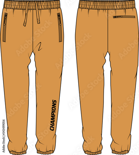 Women Three quarter Shorts design flat sketch fashion Illustration for girls and Ladies, Bermuda Capri Pants concept with front and back view. Casual wear Cropped Jogger pant active wear