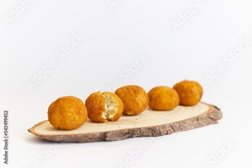 Creamy ham and chicken croquettes photo