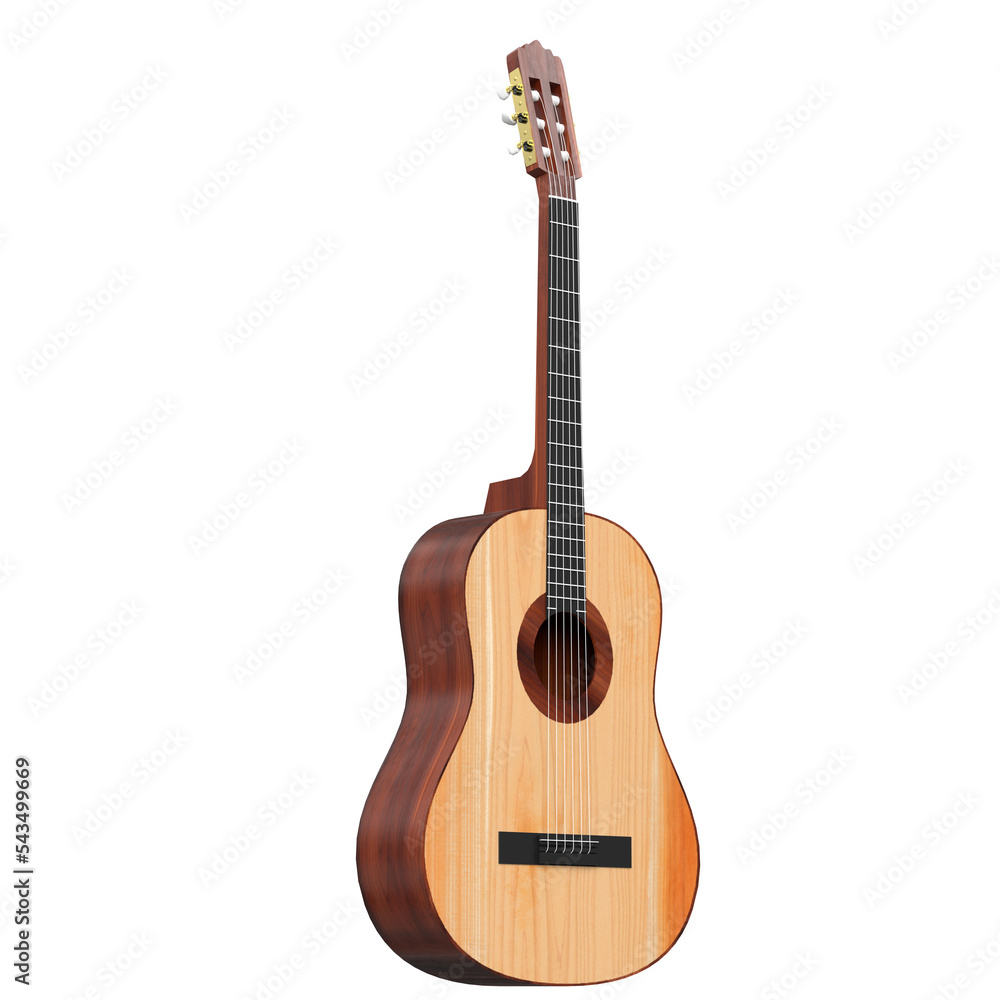 3d rendering illustration of a student classical guitar