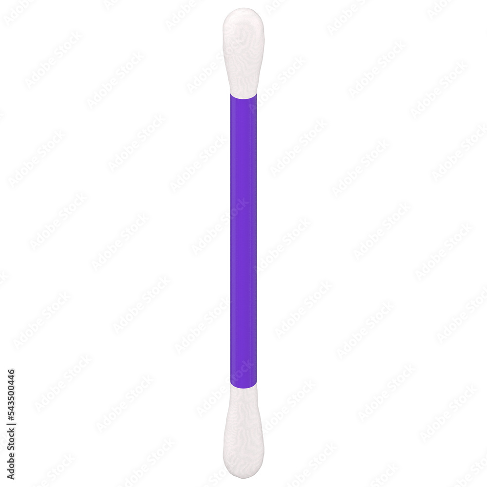 3d rendering illustration of a stylized cotton swab 3d rendering illustration of a stylized cotton swab